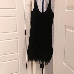 Black designer cocktail dress FREE purse